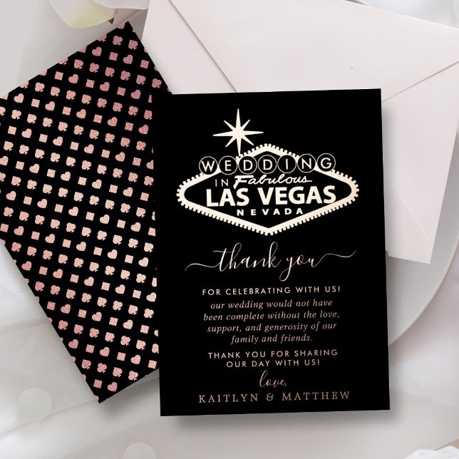 Invitation En Aluminium Elégant Las Vegas Destination Merci de mariage (Créateur téléchargé)