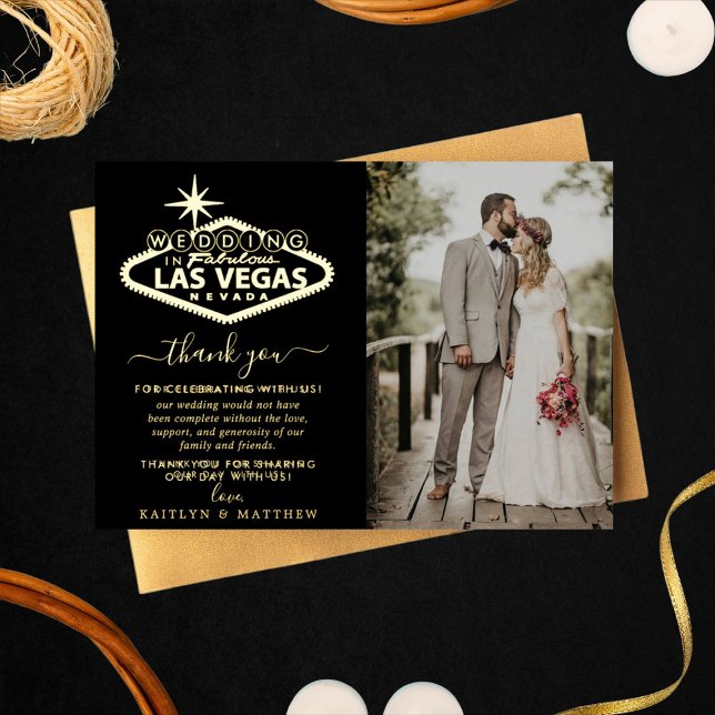 Invitation En Aluminium Elégant Las Vegas Destination Merci de mariage (Créateur téléchargé)