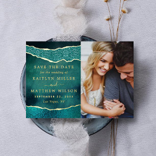 Invitation En Aluminium Elégant Las Vegas Photo Mariage Enregistrer La Dat