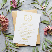 Elegant Laurel Wreath Monogramme Mariage de typogr