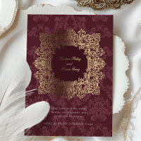 Élégant Mariage baroque Bourgogne Gold Foil