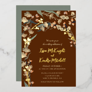 Invitation En Aluminium Élégant Mariage botanique de la sage de vin de Bou