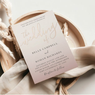 Invitation En Aluminium Élégant Mariage De La Calligraphie Or Rose