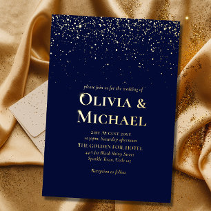 Invitation En Aluminium Élégant Mariage de la flotte Blue Gold