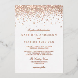 Invitation En Aluminium Élégant Mariage de Rose de  de points Confetti Pre