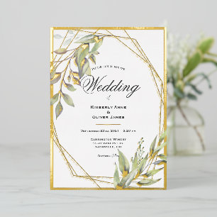 Invitation En Aluminium Élégant Mariage de script de verdure