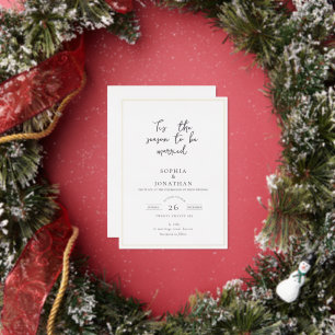 Invitation En Aluminium Elégant Mariage de vacances "Tis the Season"