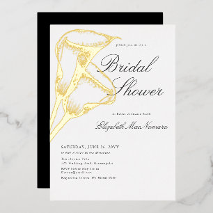 Invitation En Aluminium Élégant Mariage Fleur de Lys Doré BW