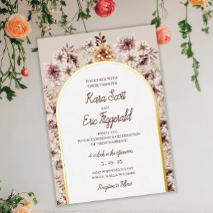 Invitation En Aluminium Elégant Mariage floral Bohème