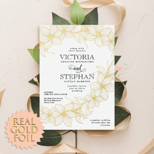 Invitation En Aluminium Élégant Mariage Floral Botanique de Printemps avec