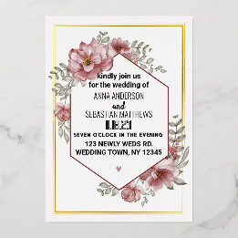 Invitation En Aluminium Elégant Mariage floral neutre