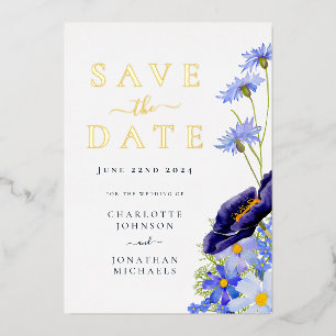 Invitation En Aluminium Élégant Mariage Floral Or Floral été