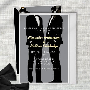 Invitation En Aluminium Elégant Mariage gay moderne