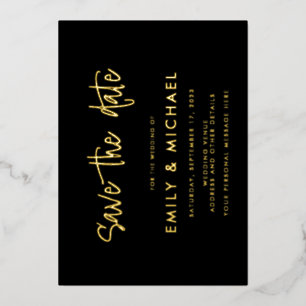 Invitation En Aluminium Elégant mariage Gold Foil Enregistrer la date