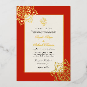 Invitation En Aluminium Élégant mariage indien Mandala et Ganesh