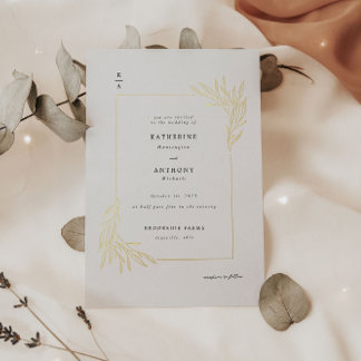 Invitation En Aluminium Élégant Mariage Minimaliste 