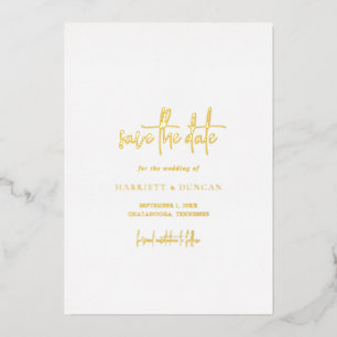 Invitation En Aluminium Élégant Mariage Minimaliste Enregistrer La Date