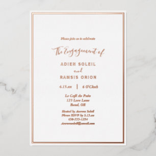 Invitation En Aluminium Élégant Mariage Moderne Fiançailles Rose Gold