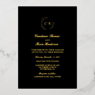 Invitation En Aluminium Élégant Mariage Monogramme
