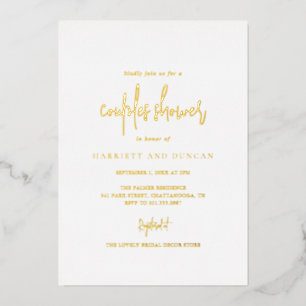 Invitation En Aluminium Elégant mariage sans temps Couples Douche