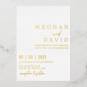 Invitation En Aluminium Élégant Mariage simple manuscrit