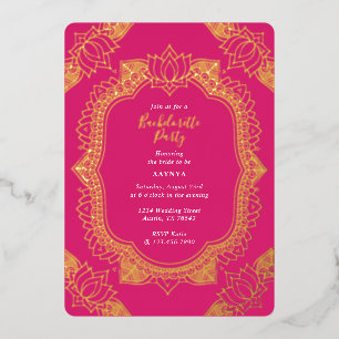 Invitation En Aluminium Élégant Mehndi Enterrement de Vie de Jeune Fille O