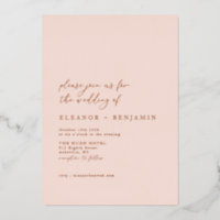 Élégant minimaliste Blush Mariage rose Rose or