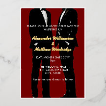 Elégant moderne Hommes Gay Mariage Or