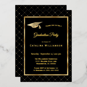 Invitation En Aluminium Élégant Motif géométrique or