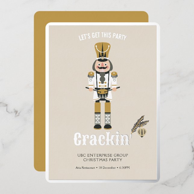 Invitation En Aluminium Élégant Nutcracker Noël Fête Fête de Noël (Recto/Verso)