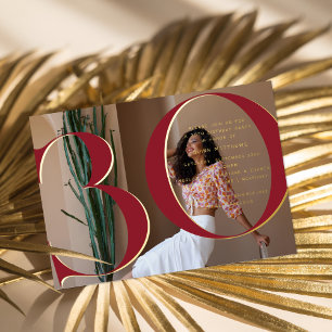 Invitation En Aluminium Elegant Or Fête de 30e anniversaire Photo