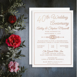 Invitation En Aluminium Élégant Papier d'Aluminium pour Fête d'Anniversair