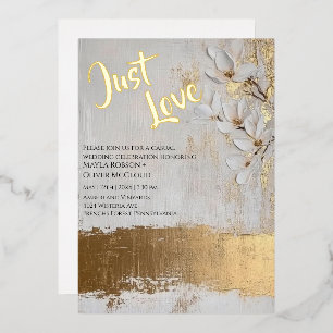 Invitation En Aluminium Élégant papier métallisé floral mariage pastel