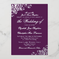 Élégant Plum Formel Purple & Mariage Argent