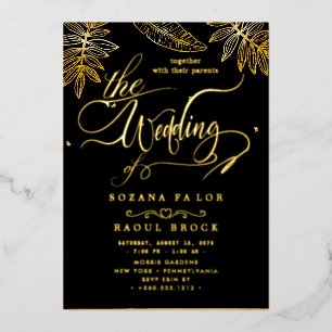 Invitation En Aluminium Élégant roman   Mariage rose Gold Foil