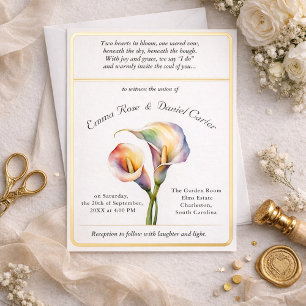 Invitation En Aluminium Elégant romantique Calla Lily Aquarelle douce Past
