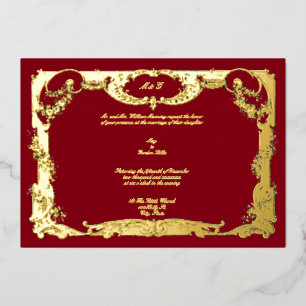 Invitation En Aluminium Elégant Rose baroque Rococo Mariage de frontière f