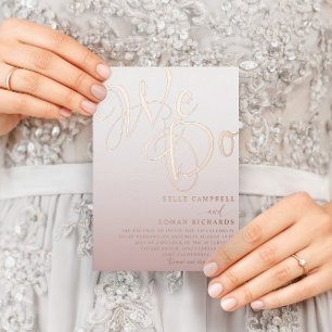 Invitation En Aluminium Elégant Rose Gold Nous faisons mariage