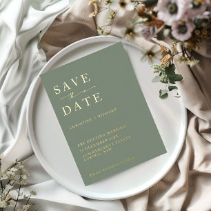 Invitation En Aluminium Elégant Sage green Wedding Enregistrer la date