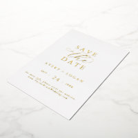 Élégant Script Gold Foil Enregistrer la date