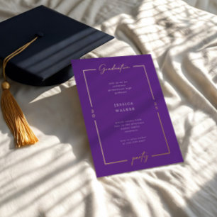 Invitation En Aluminium Élégant Script Photo Foil Graduation Party