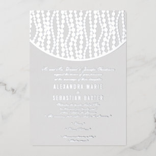 Invitation En Aluminium Élégant Script romantique Gris perles Mariage Arge