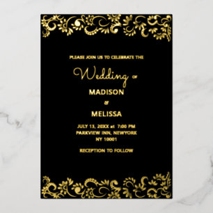 Invitation En Aluminium Elégant simple et beau mariage floral