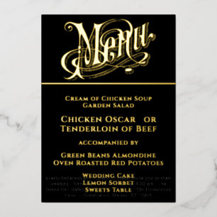 Invitation En Aluminium Elégant Simple Moderne Minimaliste Mariage Or Menu