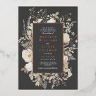 Elégant Terre Floral gris foncé Moody Mariage VRAI