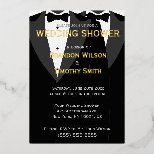 Invitation En Aluminium Élégant Véritable Gold Foil Wedding shower Invitat