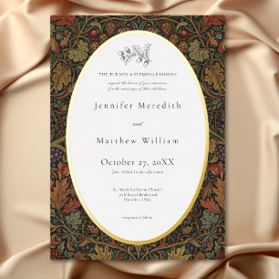 Invitation En Aluminium Elégant Vintage Cottage Mariage de automne botaniq