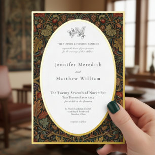 Invitation En Aluminium Elégant Vintage Cottage Mariage de automne botaniq