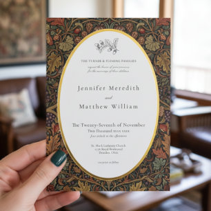 Invitation En Aluminium Elégant Vintage Cottage Mariage de automne botaniq