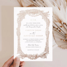 Elégant Vintage Ornament Cadre Mariage Or